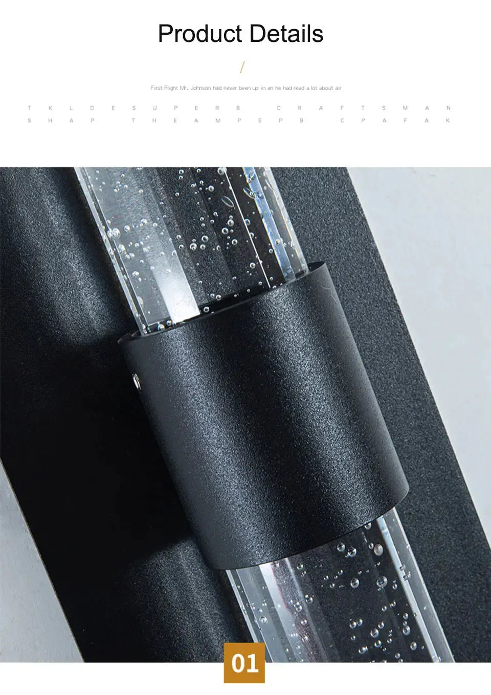 Verthara Premium Column Crystal Garden Up-Down Wall Light