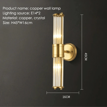 Verthara Premium Copper Wall Sconce Lighting Fixture with E14 Base – Elegant Indoor Wall Lamp for Living Room, Bedroom, and Hallway