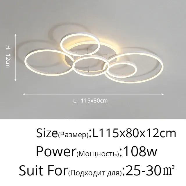 Verthara Premium Crystal & Aluminium Dimmable LED Pendant Chandelier White 6 heads 108w