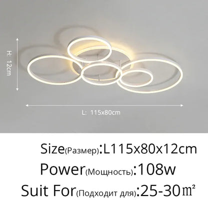 Verthara Premium Crystal & Aluminium Dimmable LED Pendant Chandelier White 6 heads 108w