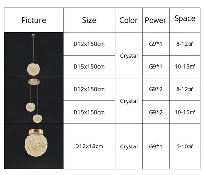 Verthara Premium Crystal Ball Pendant Chandelier