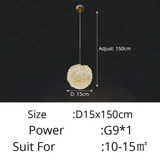 Verthara Premium Crystal Ball Pendant Chandelier