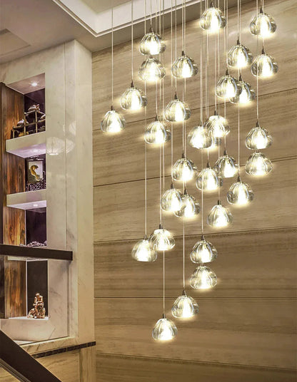 Verthara Premium Crystal Ball Staircase Pendant Light