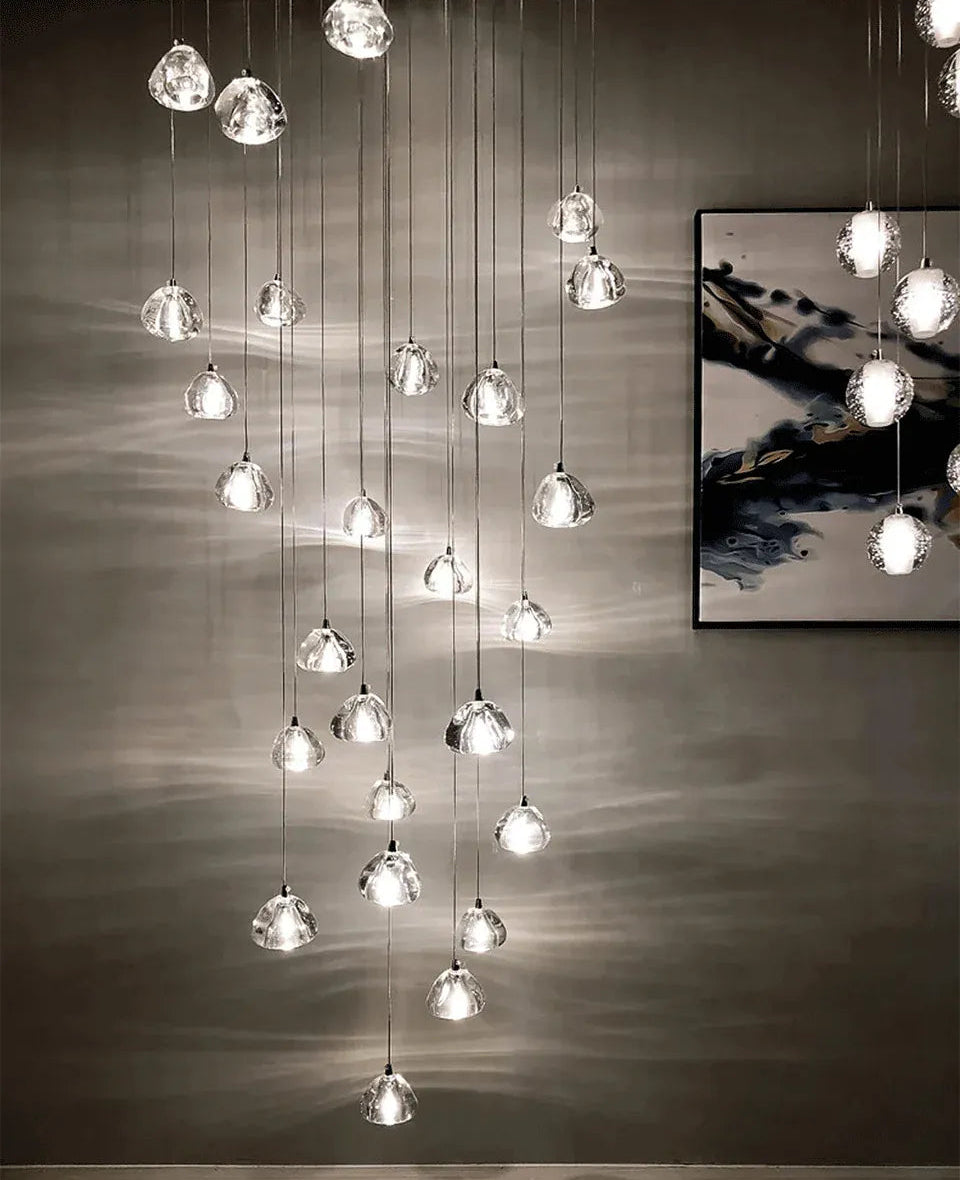 Verthara Premium Crystal Ball Staircase Pendant Light