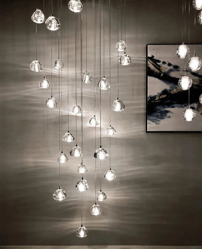 Verthara Premium Crystal Ball Staircase Pendant Light