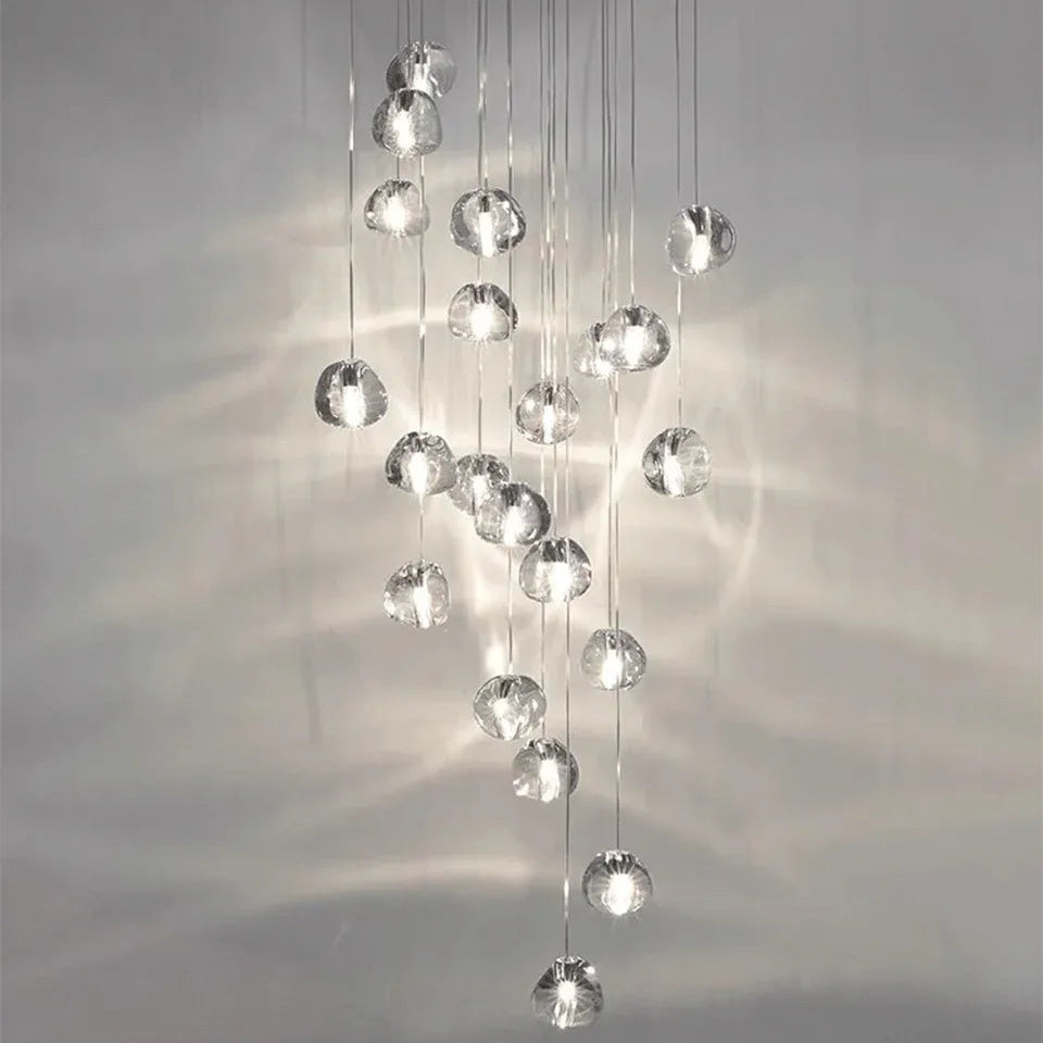 Verthara Premium Crystal Ball Staircase Pendant Light