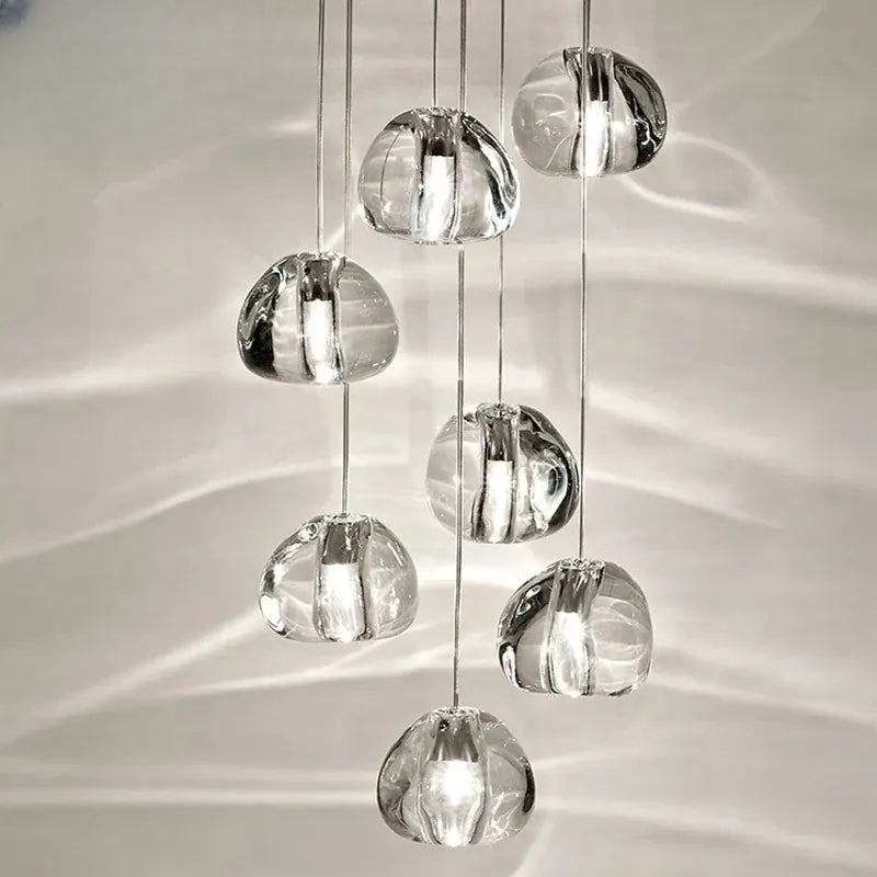 Verthara Premium Crystal Ball Staircase Pendant Light