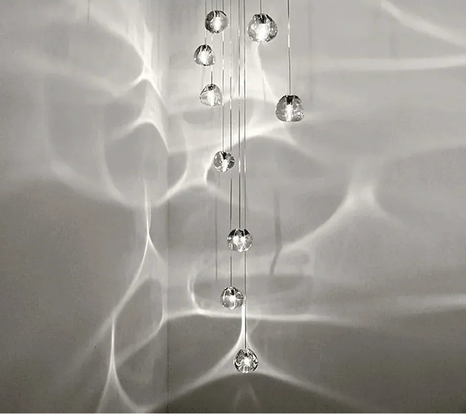 Verthara Premium Crystal Ball Staircase Pendant Light