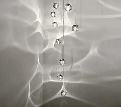 Verthara Premium Crystal Ball Staircase Pendant Light