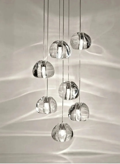 Verthara Premium Crystal Ball Staircase Pendant Light