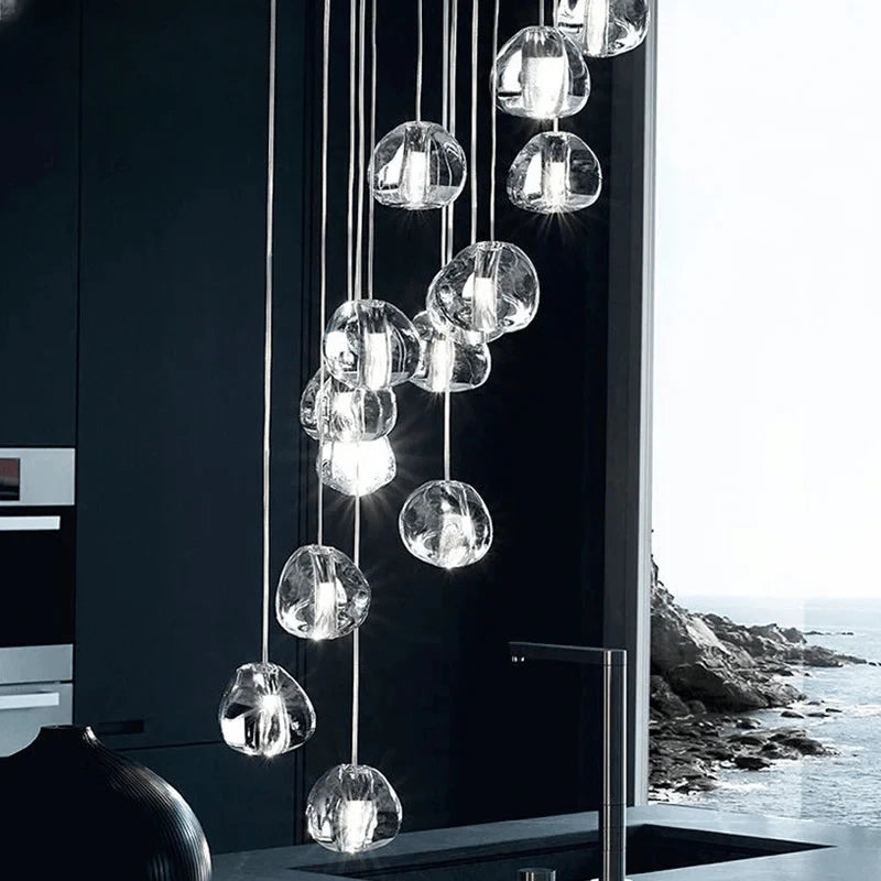 Verthara Premium Crystal Ball Staircase Pendant Light