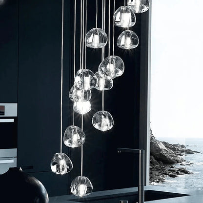Verthara Premium Crystal Ball Staircase Pendant Light