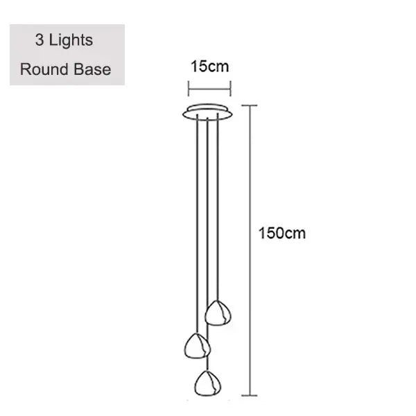 Verthara Premium Crystal Ball Staircase Pendant Light 3 lights / Cold White
