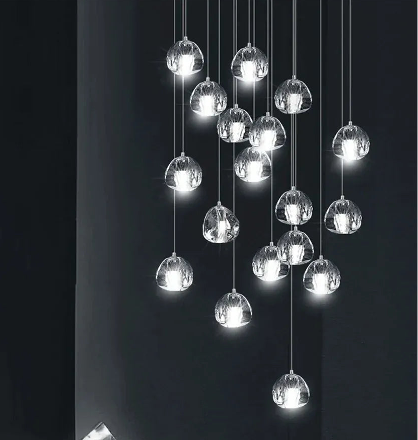 Verthara Premium Crystal Ball Staircase Pendant Light