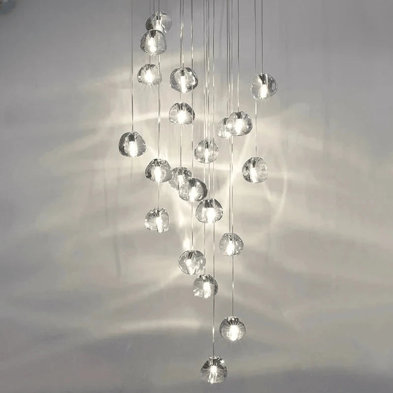 Verthara Premium Crystal Ball Staircase Pendant Light