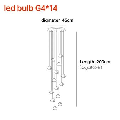Verthara Premium Crystal Ball Staircase Pendant Light