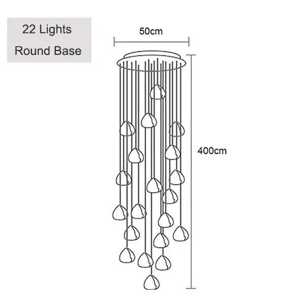 Verthara Premium Crystal Ball Staircase Pendant Light