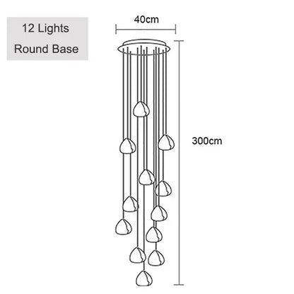 Verthara Premium Crystal Ball Staircase Pendant Light