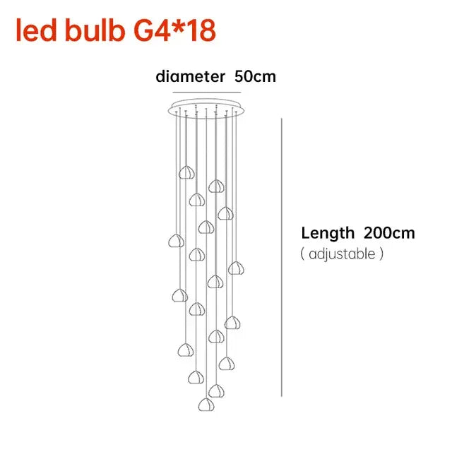 Verthara Premium Crystal Ball Staircase Pendant Light