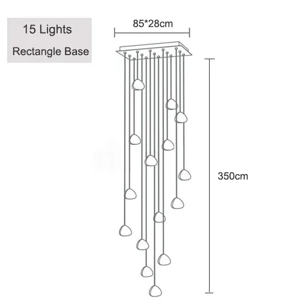 Verthara Premium Crystal Ball Staircase Pendant Light