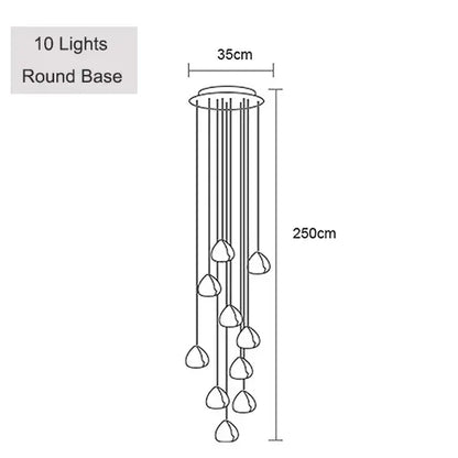 Verthara Premium Crystal Ball Staircase Pendant Light