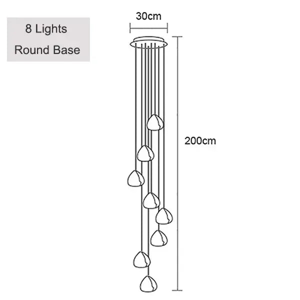 Verthara Premium Crystal Ball Staircase Pendant Light
