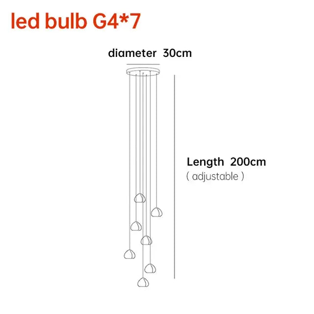 Verthara Premium Crystal Ball Staircase Pendant Light