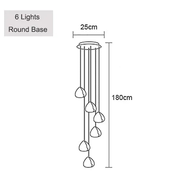 Verthara Premium Crystal Ball Staircase Pendant Light