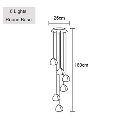Verthara Premium Crystal Ball Staircase Pendant Light