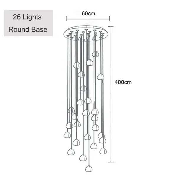 Verthara Premium Crystal Ball Staircase Pendant Light