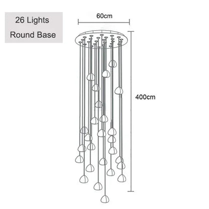 Verthara Premium Crystal Ball Staircase Pendant Light