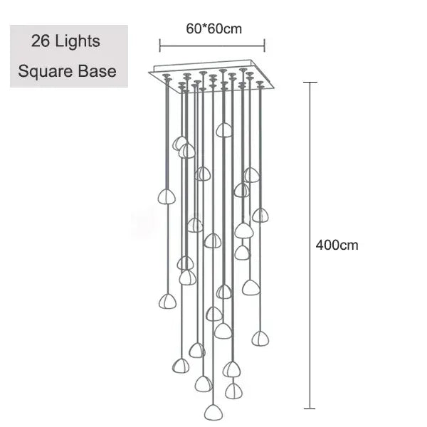 Verthara Premium Crystal Ball Staircase Pendant Light