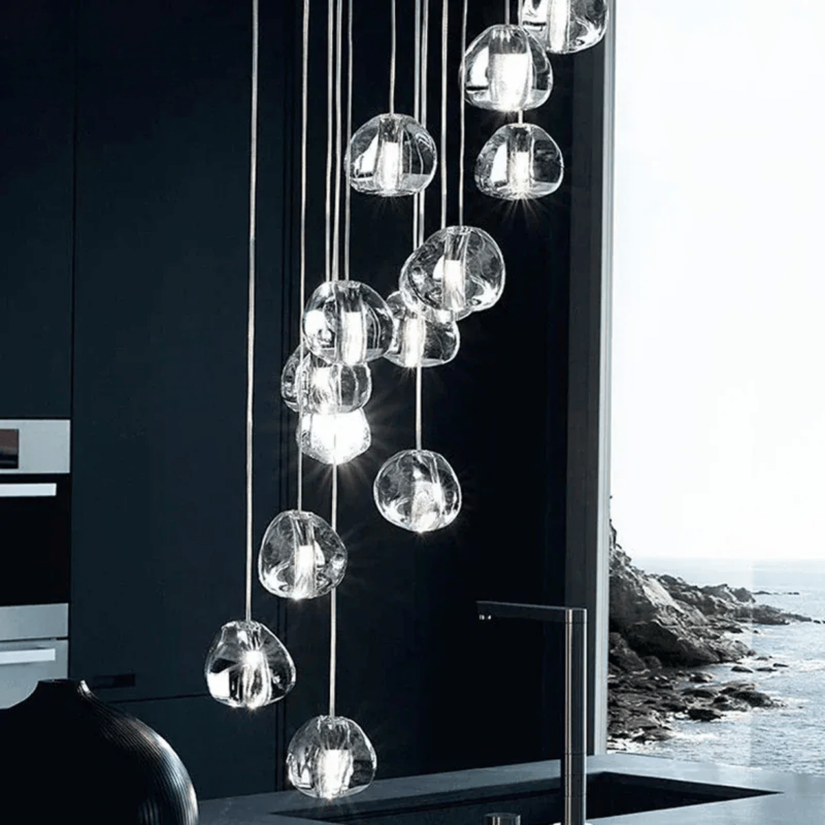 Verthara Premium Crystal Ball Staircase Pendant Light
