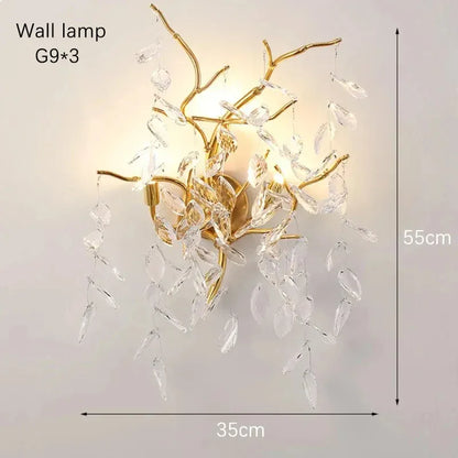 Verthara Premium Crystal Branch Chandelier Wall lamp / Gold