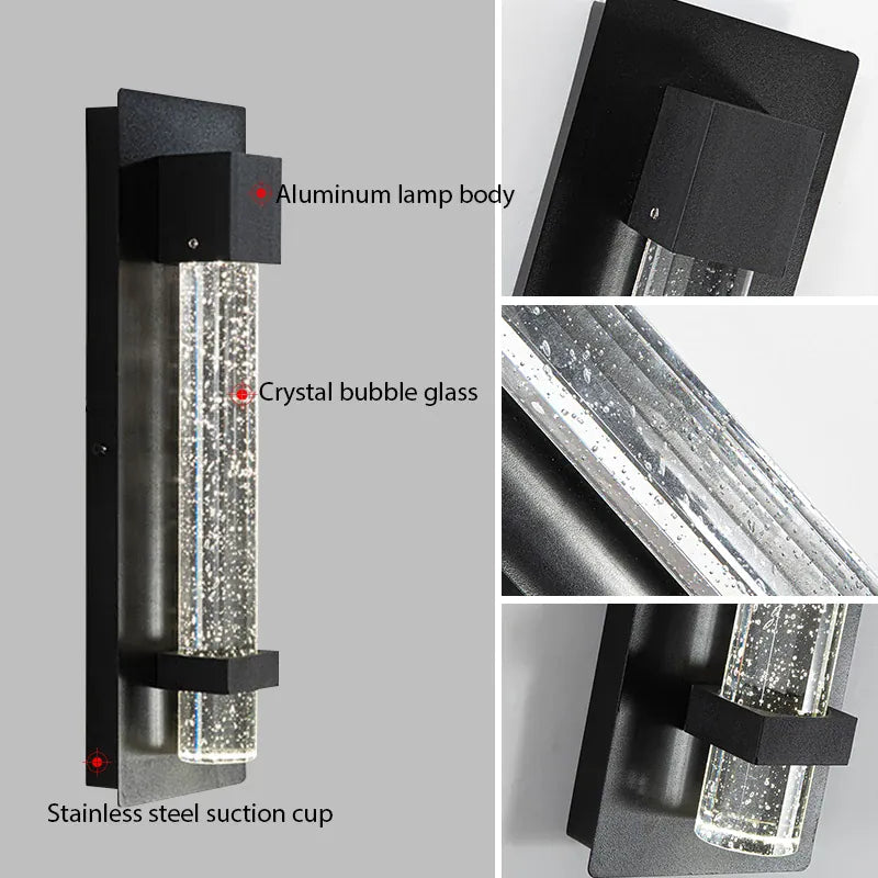 Verthara Premium Crystal Bubble Exterior Wall Sconce