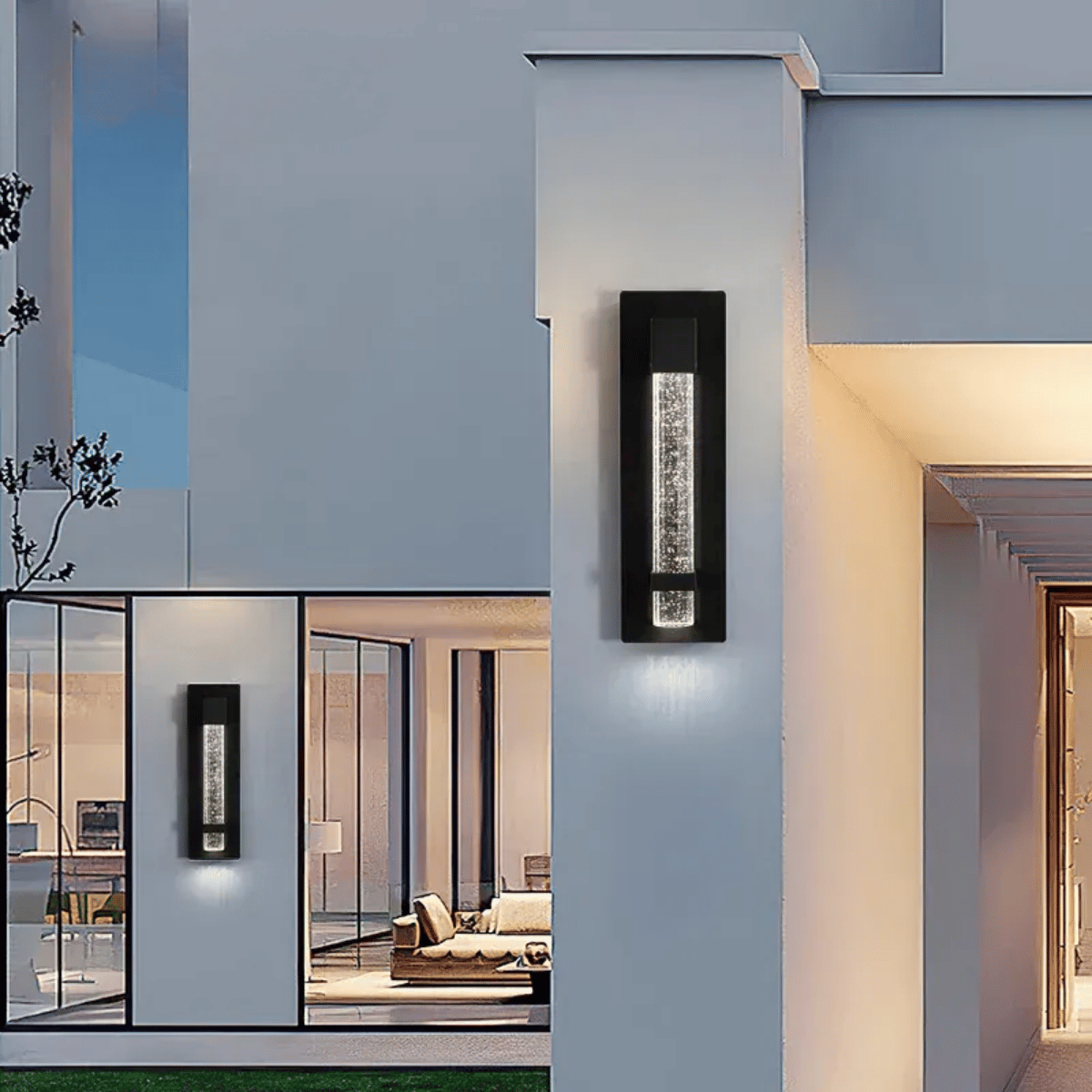 Verthara Premium Crystal Bubble Exterior Wall Sconce