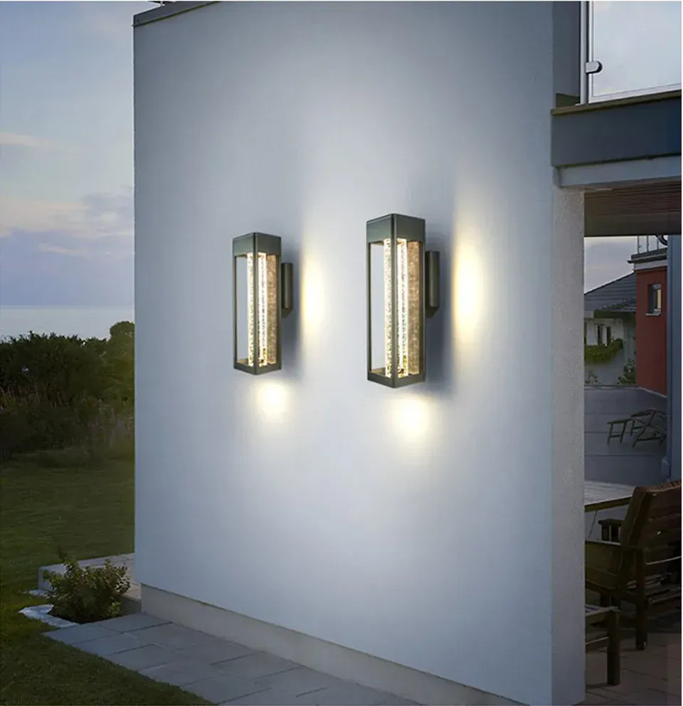 Verthara Premium Crystal Bubble Glass Exterior Wall Sconce