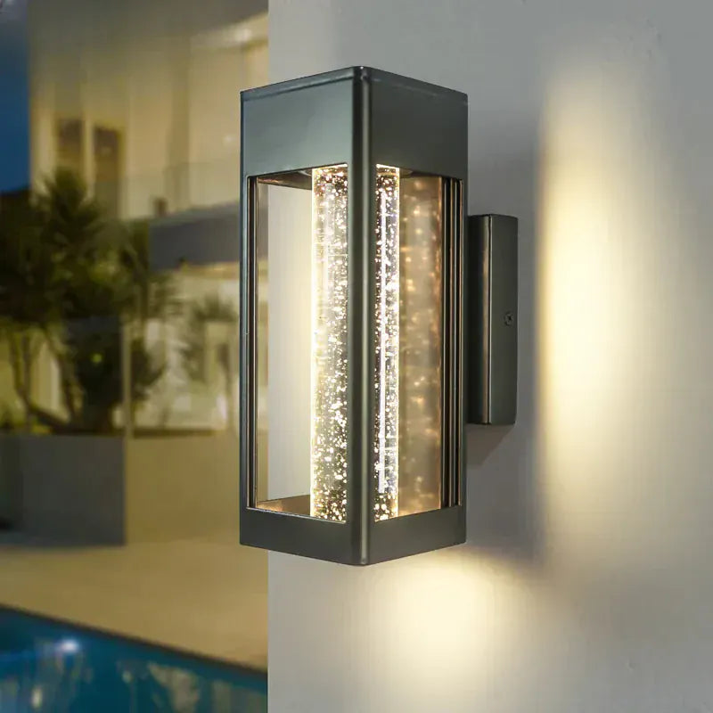 Verthara Premium Crystal Bubble Glass Exterior Wall Sconce
