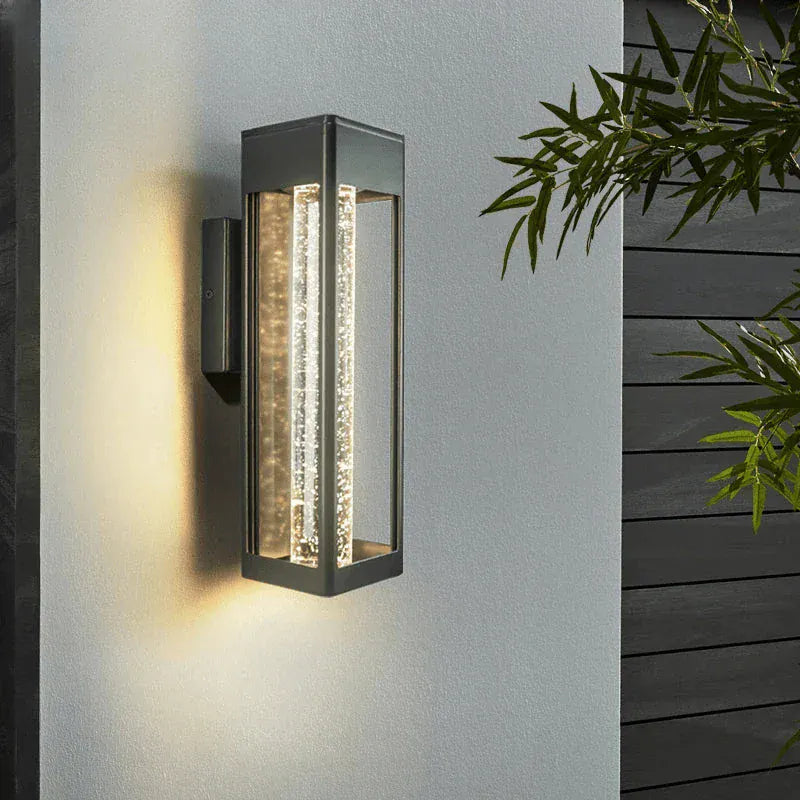 Verthara Premium Crystal Bubble Glass Exterior Wall Sconce