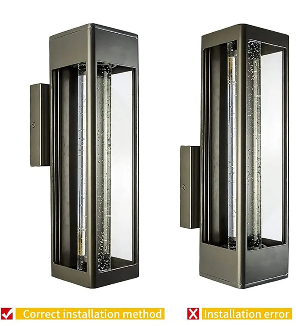 Verthara Premium Crystal Bubble Glass Exterior Wall Sconce