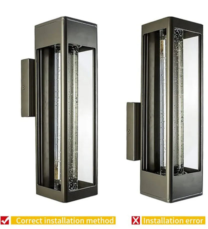Verthara Premium Crystal Bubble Glass Exterior Wall Sconce
