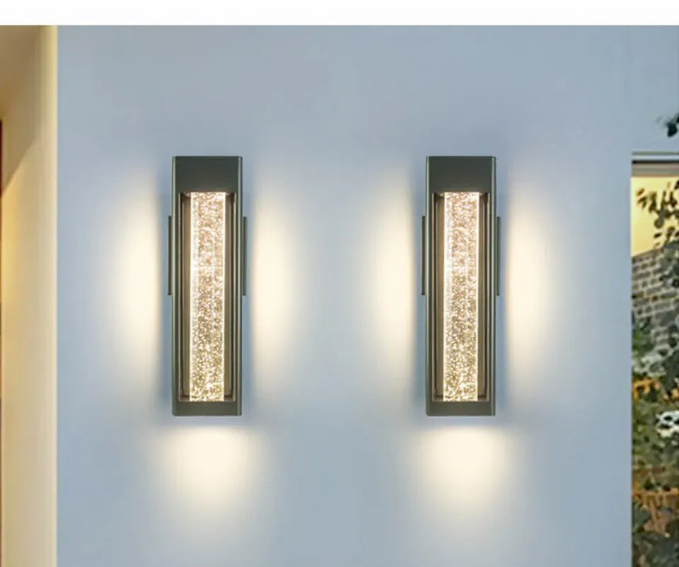 Verthara Premium Crystal Bubble Glass Exterior Wall Sconce