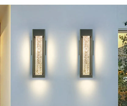 Verthara Premium Crystal Bubble Glass Exterior Wall Sconce