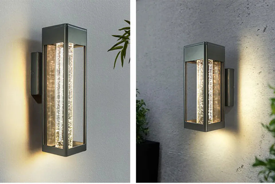 Verthara Premium Crystal Bubble Glass Exterior Wall Sconce