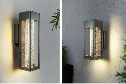 Verthara Premium Crystal Bubble Glass Exterior Wall Sconce