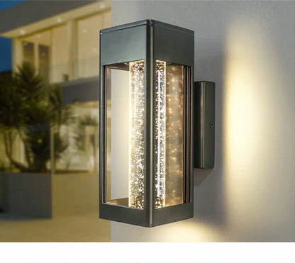 Verthara Premium Crystal Bubble Glass Exterior Wall Sconce