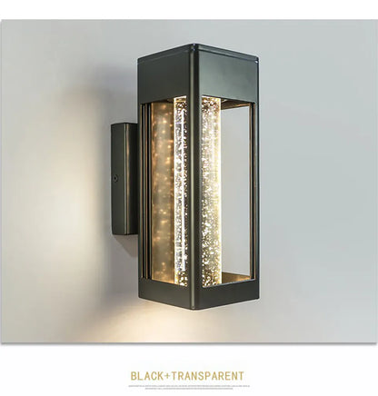 Verthara Premium Crystal Bubble Glass Exterior Wall Sconce
