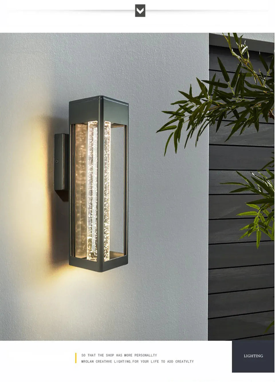 Verthara Premium Crystal Bubble Glass Exterior Wall Sconce