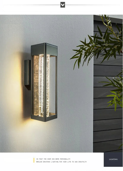 Verthara Premium Crystal Bubble Glass Exterior Wall Sconce