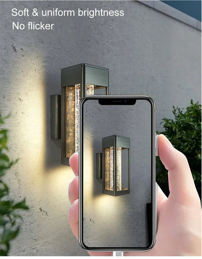Verthara Premium Crystal Bubble Glass Exterior Wall Sconce